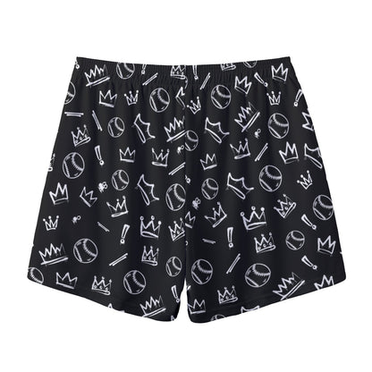 Adult Brimfield Beasts Mesh Shorts - Black Graffiti (no inner liner)
