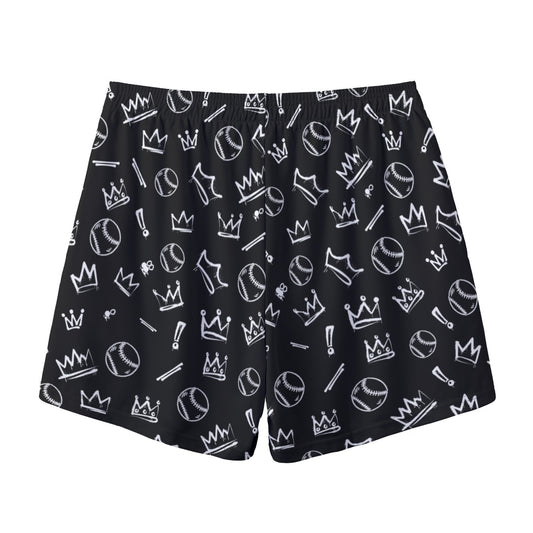 Adult Brimfield Beasts Mesh Shorts - Black Graffiti (no inner liner)