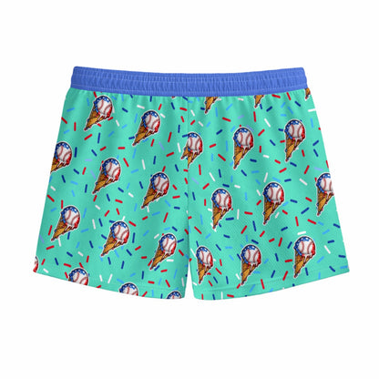 Kids American Ice Cream Baseball Mesh Shorts
