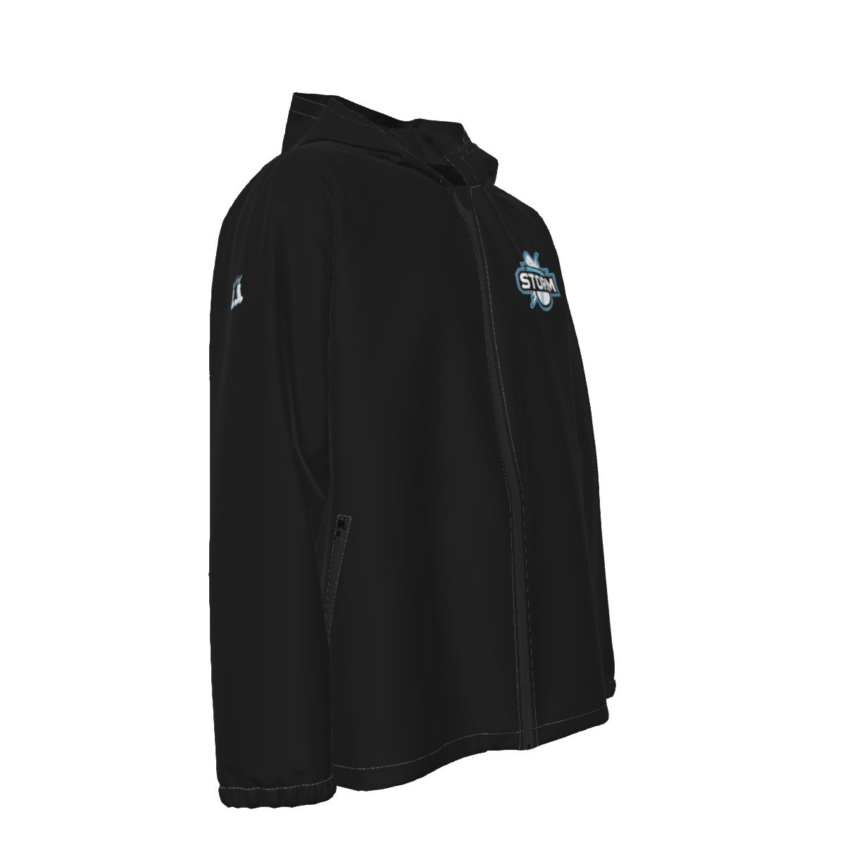 Adult Unisex Storm Full Zipper Windproof Jacket - Black Edition (Not Personalized)