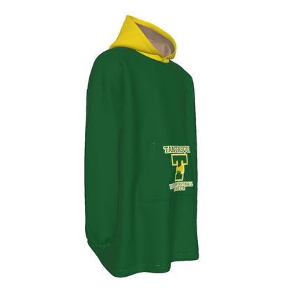 Adult Warriors Cheer Blanket Hoodie - Green Edition (Personalization Optional)