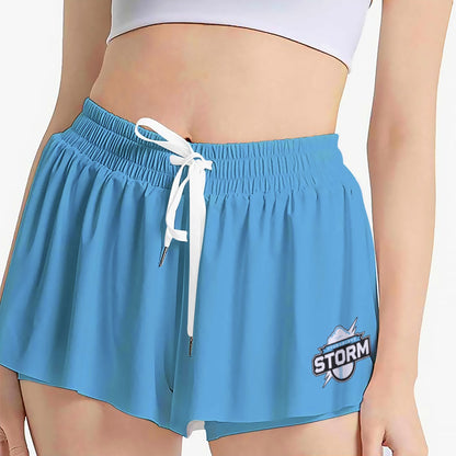 Women's Storm Butterfly Sports Shorts - Blue