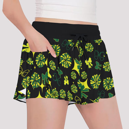 Girls Warriors Cheer Butterfly Shorts - Black Edition