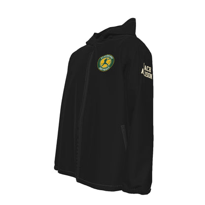 Adult Unisex Sturbridge Softball Full Zipper Windproof Jacket - Black Edition (Personalized)