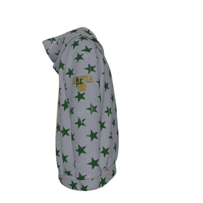 Youth TRYLAX Gray Flag and Stars Hoodie - Girl's Edition (Personalized)