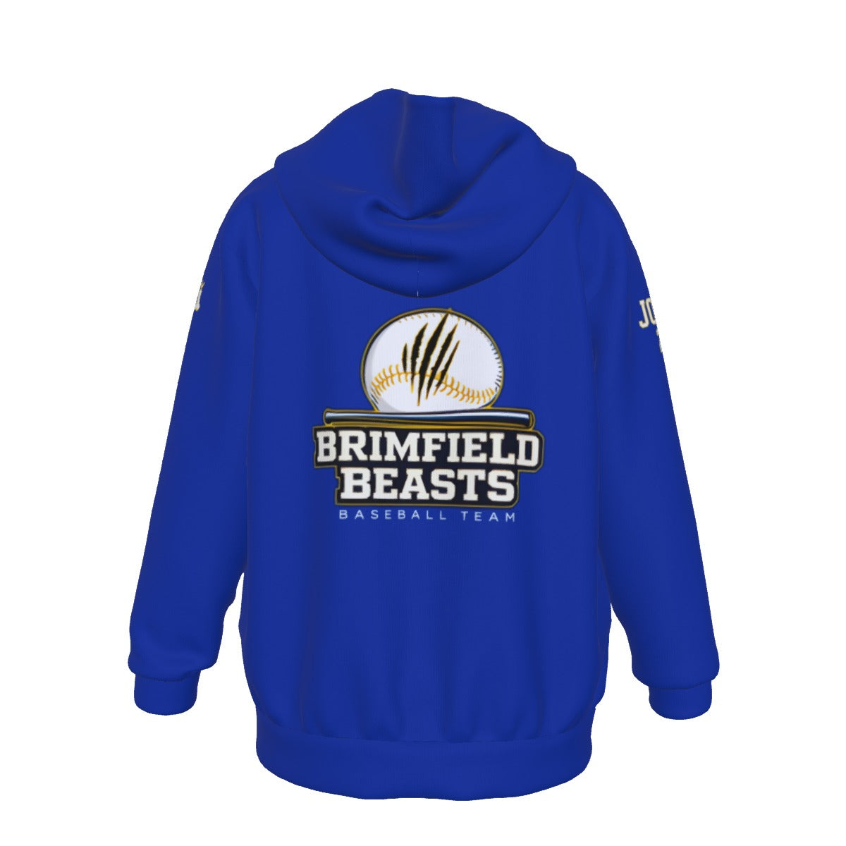 Youth Brimfield Beasts Baseball Hoodie - Blue Edition (Personalized)