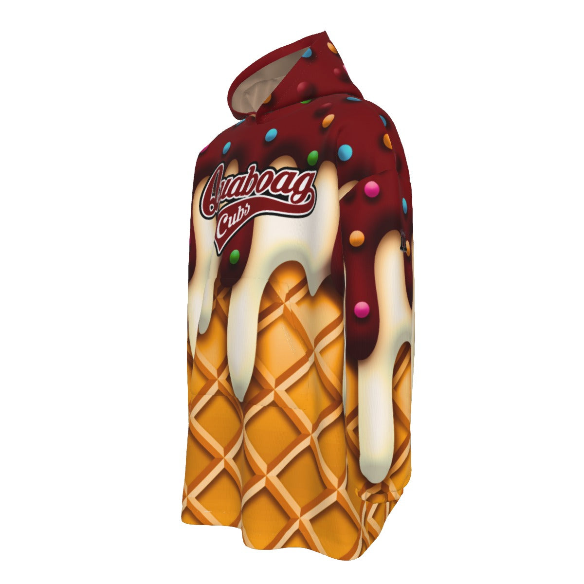 Adult Quaboag Baseball Ice Cream Drip Blanket Hoodie
