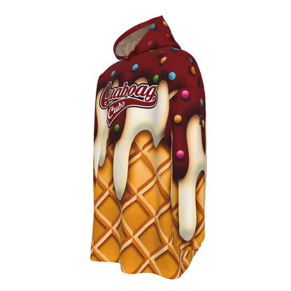 Adult Quaboag Baseball Ice Cream Drip Blanket Hoodie