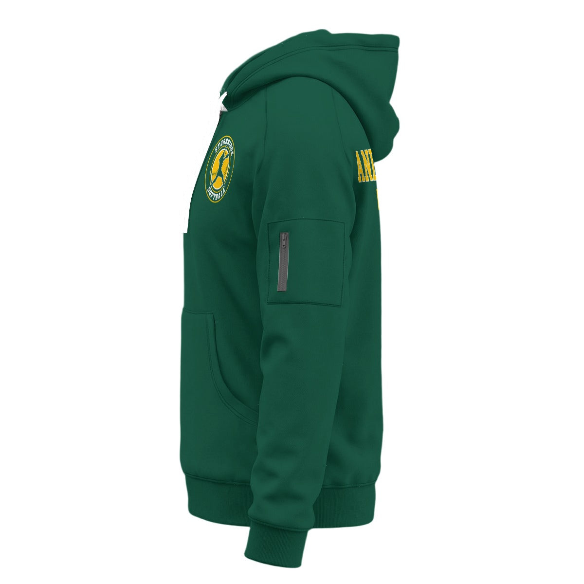Adult Unisex Sturbridge Softball Half-Zip Hoodie (Green) - Personalized