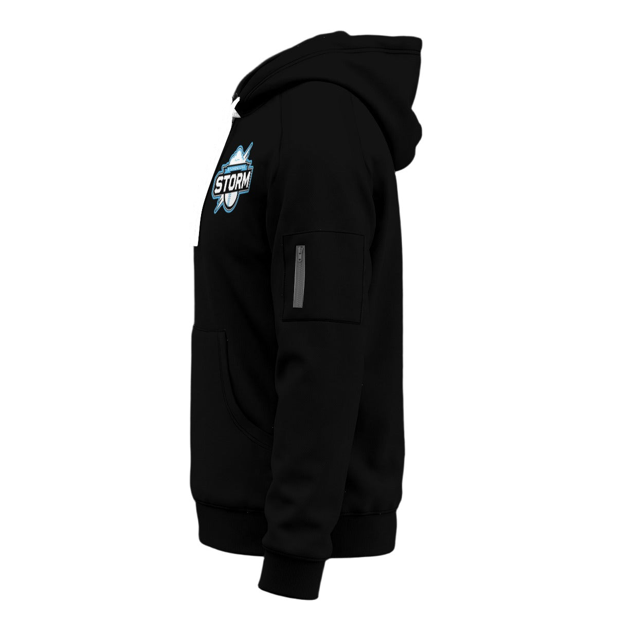 Storm Unisex Adult Half-Zip Hoodie (Black, Non-Personalized)