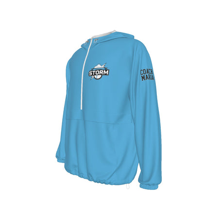 Adult Unisex 1/2 Zip Storm Pullover Windbreaker - Blue Edition (Personalized)