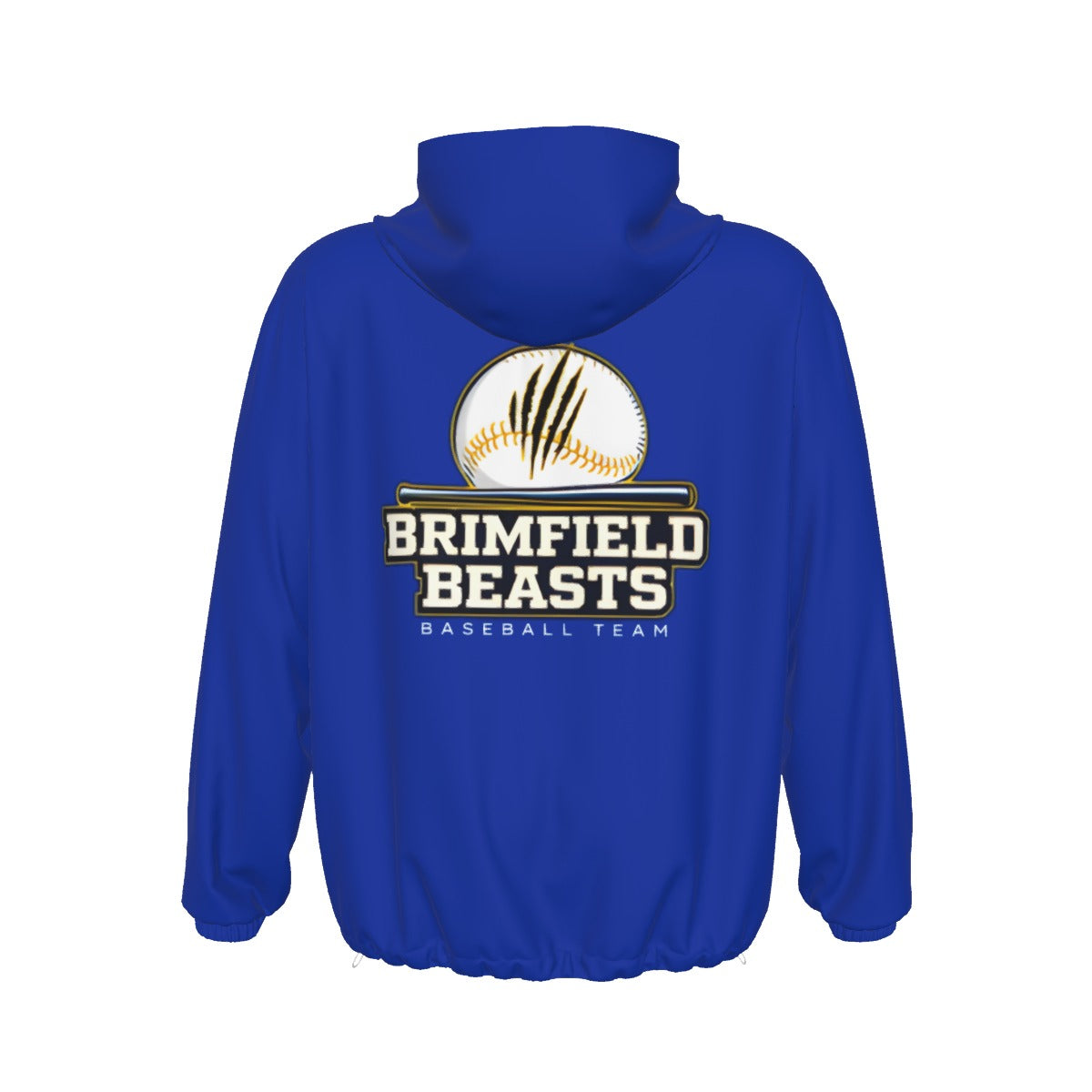 Adult 1/2 Zip Brimfleld Beasts Pullover Windbreaker - Blue Edition