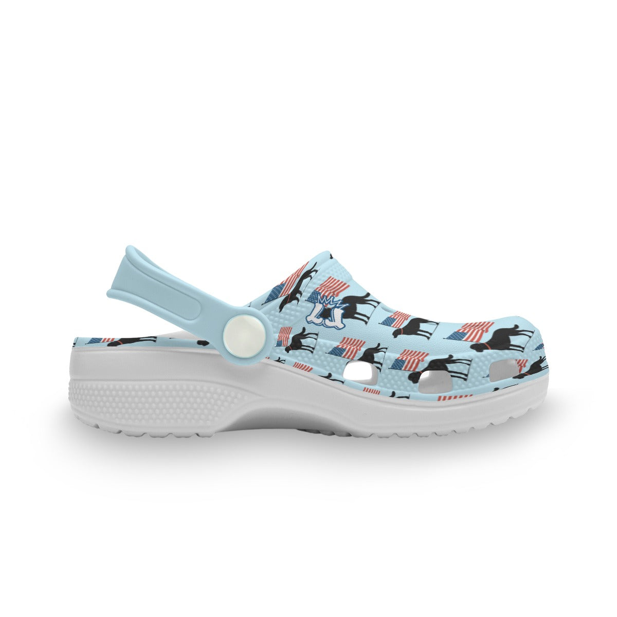 Kids Black Lab American Flag Summer Shoes