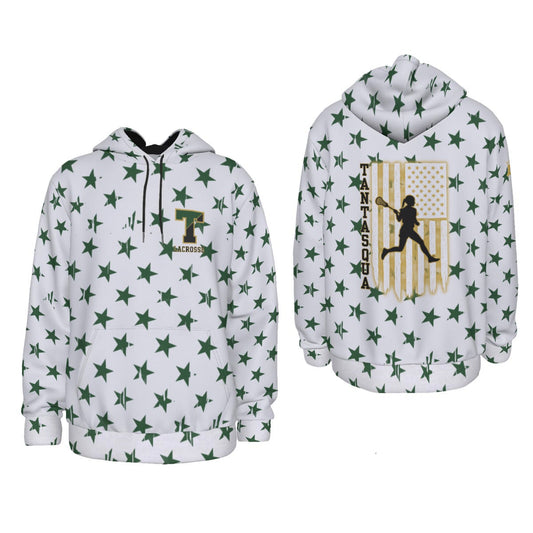 Adult TRYLAX Girl's Flag and Star Hoodie (Personalized)