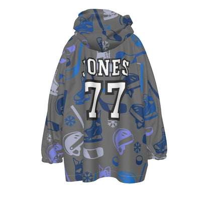 Youth Personalized Hockey Blanket Hoodie