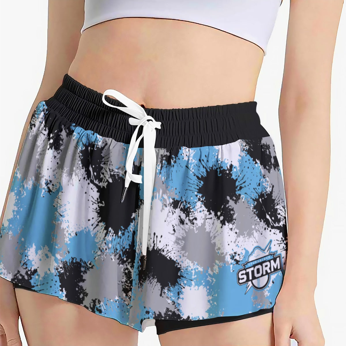 Women's Butterfly Sports Shorts - Paint Splatter Edition