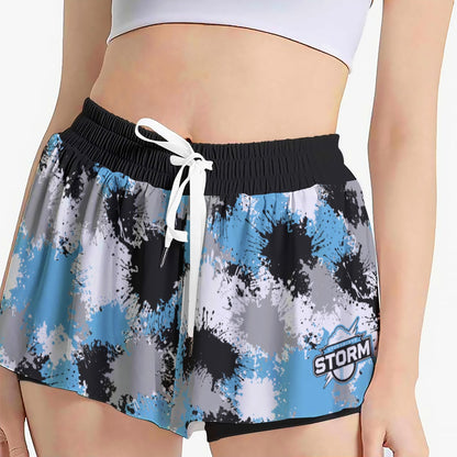 Women's Butterfly Sports Shorts - Paint Splatter Edition