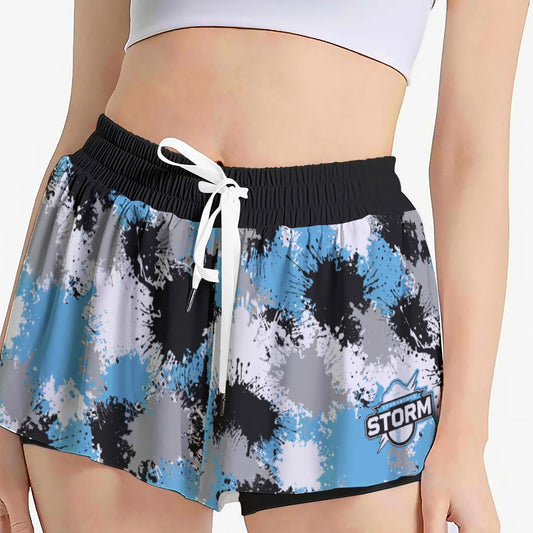 Women's Butterfly Sports Shorts - Paint Splatter Edition
