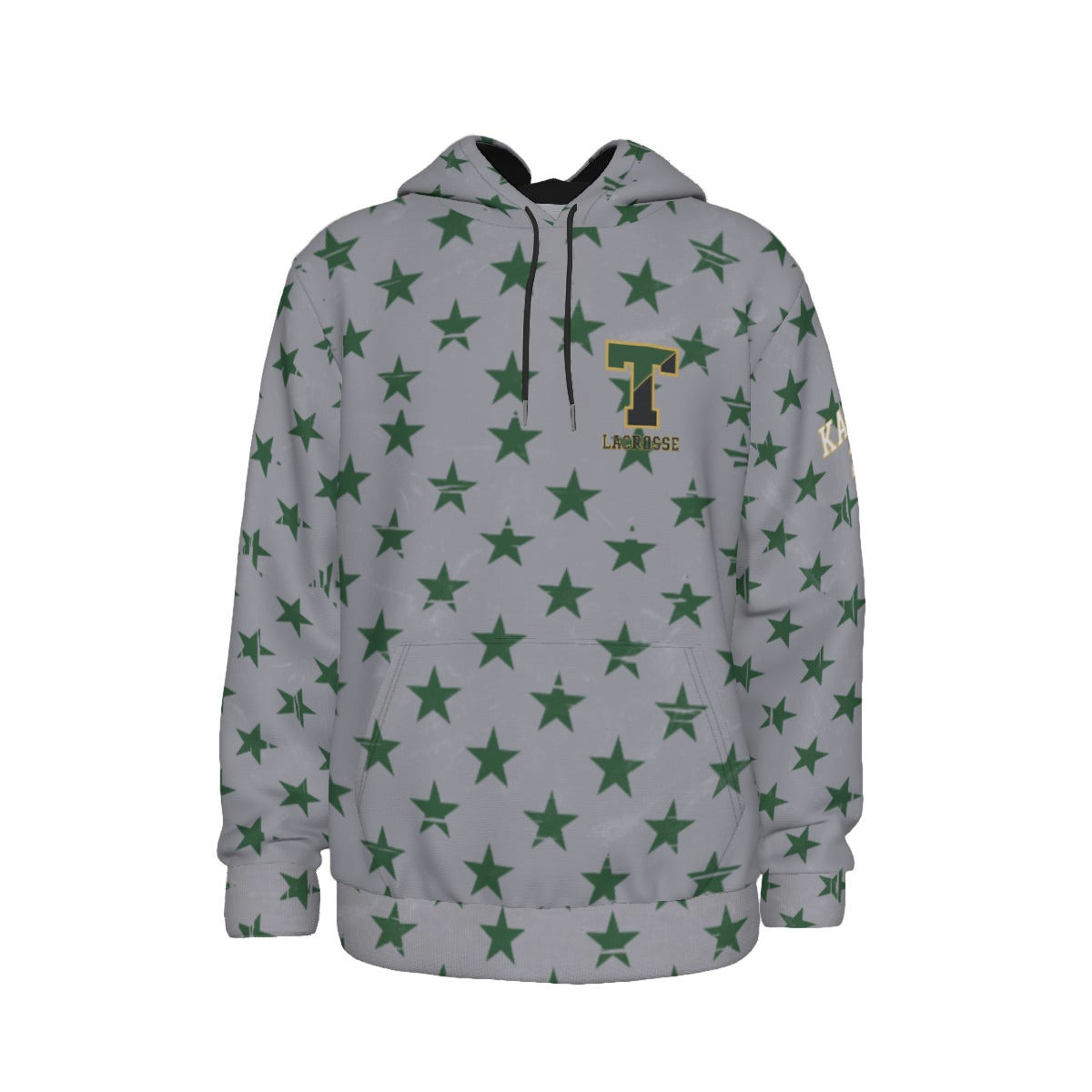 Adult TRYLAX Gray Flag and Stars Hoodie-Girl's Edition (Personalized)