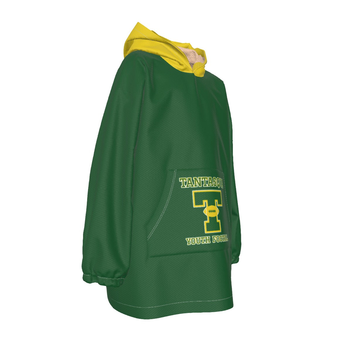 Youth Tantasqua Youth Football Blanket Hoodie - Green Edition (Personalization Optional)