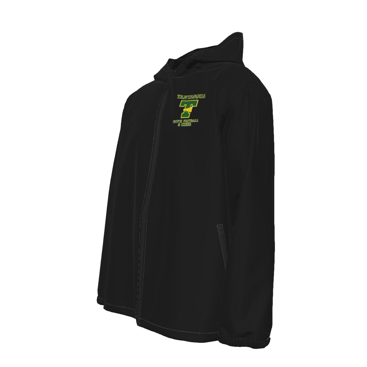 Adult Warriors Cheer Full Zip Rainjacket - Black