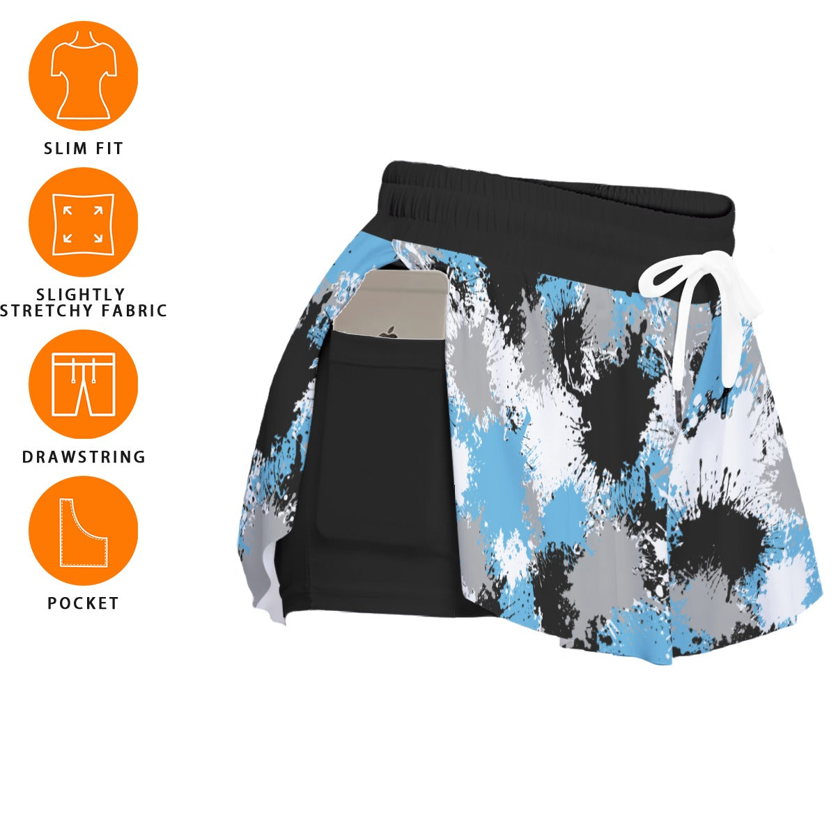 Women's Butterfly Sports Shorts - Paint Splatter Edition
