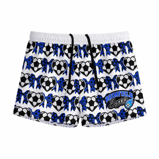 Youth Brimfield Soccer Mesh Shorts (Hearts White, Loose Fit)