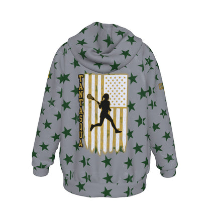 Youth TRYLAX Gray Flag and Stars Hoodie - Girl's Edition (Personalized)