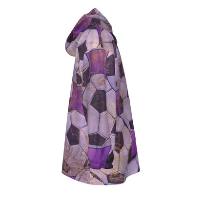 Personalized Girls Purple Soccer Blanket Hoodie