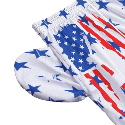 Adult Patriotic Baseball Mesh Shorts