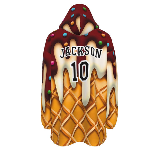Personalized Adult Unisex Quaboag Baseball Ice Cream Drip Blanket Hoodie