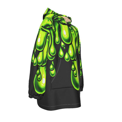 Youth Halloween Slime Drip Blanket Hoodie