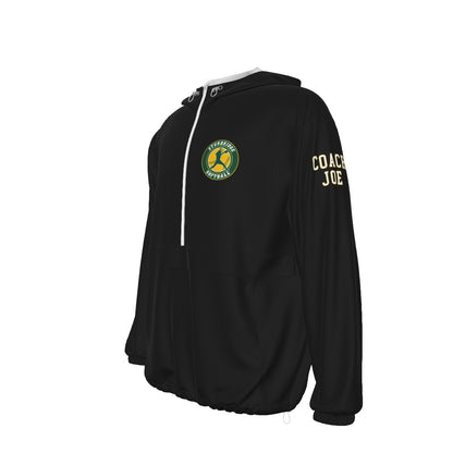 Adult Unisex 1/2 Zip Sturbridge Softball Pullover Windbreaker - Black Edition (Personalized)