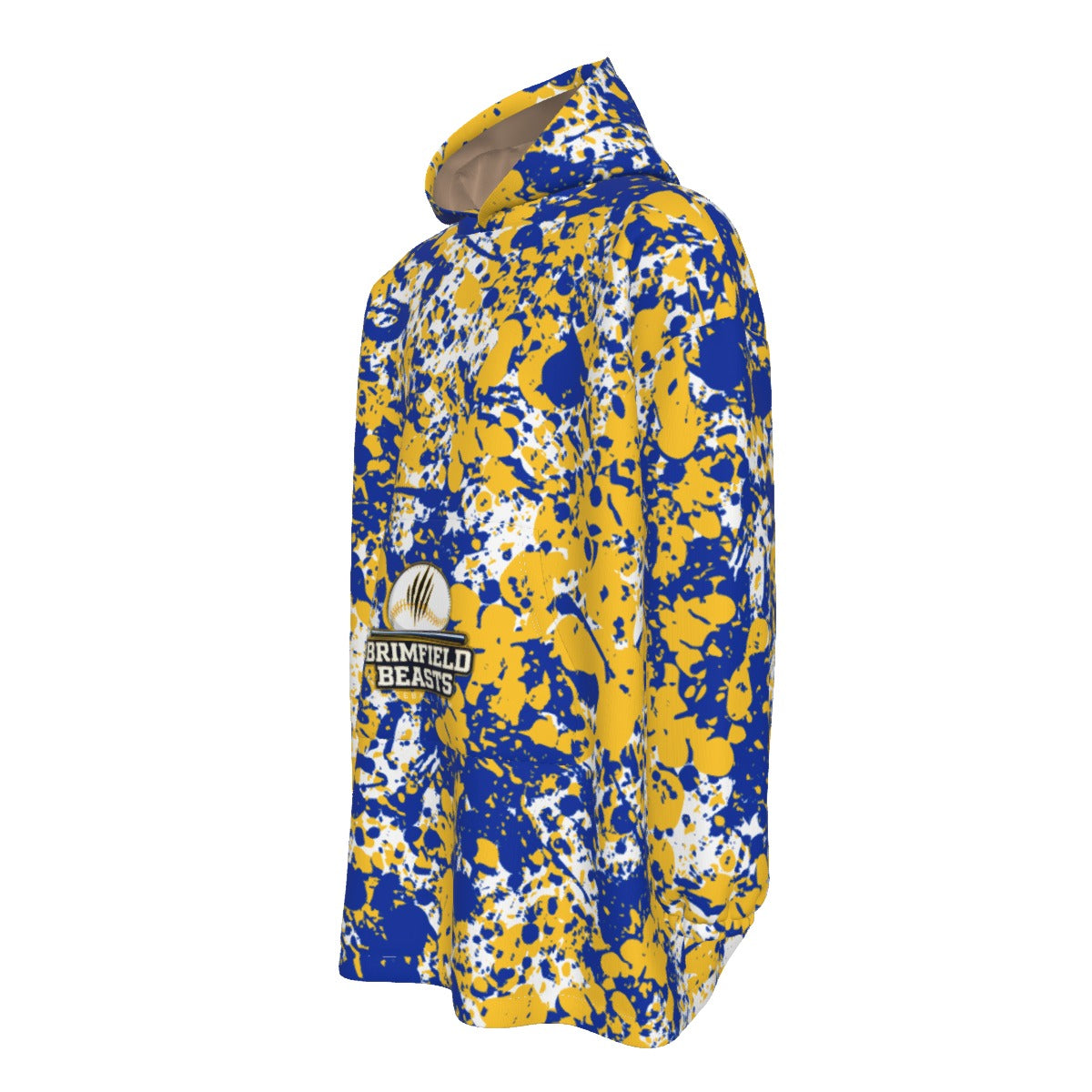 Adult Brimfield Baseball Sherpa Lined Blanket Hoodie - Paint Splatter Edition
