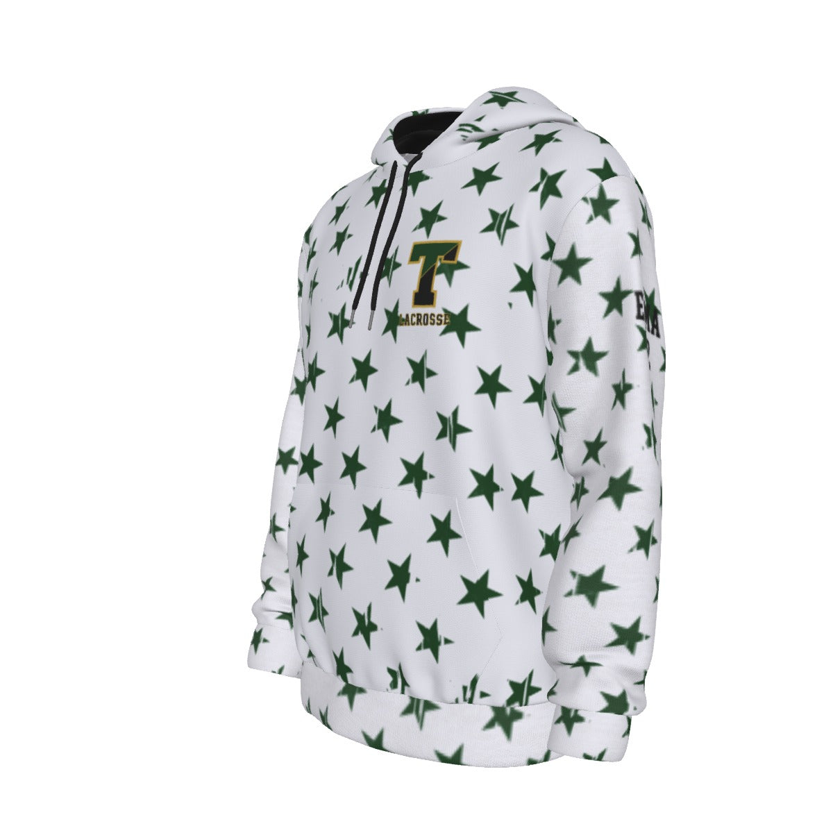 Adult TRYLAX Girl's Flag and Star Hoodie (Personalized)