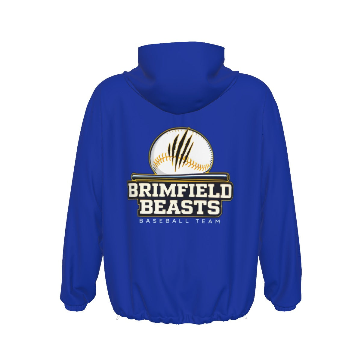 Adult 1/2 Zip Brimfield Beasts Pullover Windbreaker - Blue, Player's Edition (Personalized)