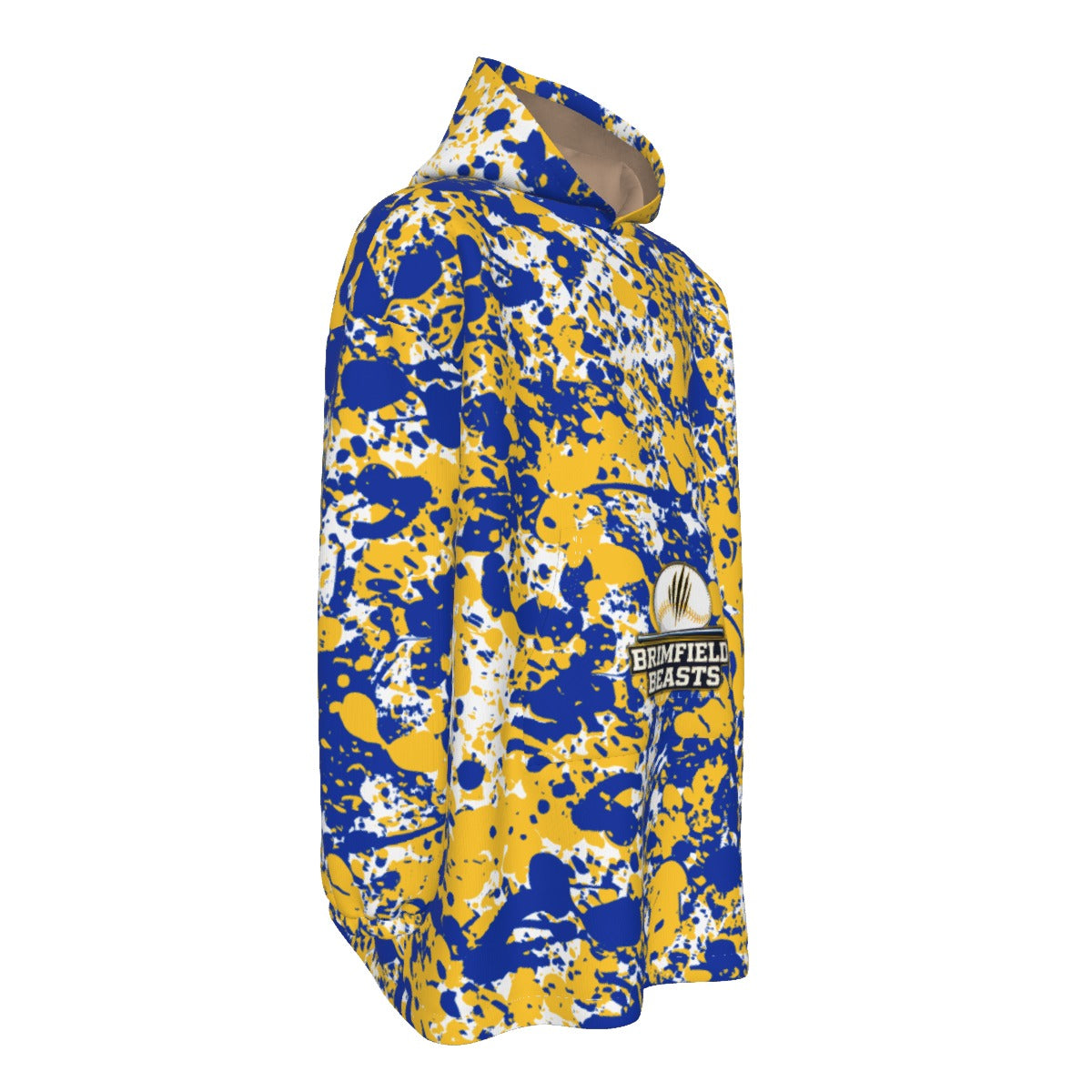Adult Brimfield Baseball Sherpa Lined Blanket Hoodie - Paint Splatter Edition