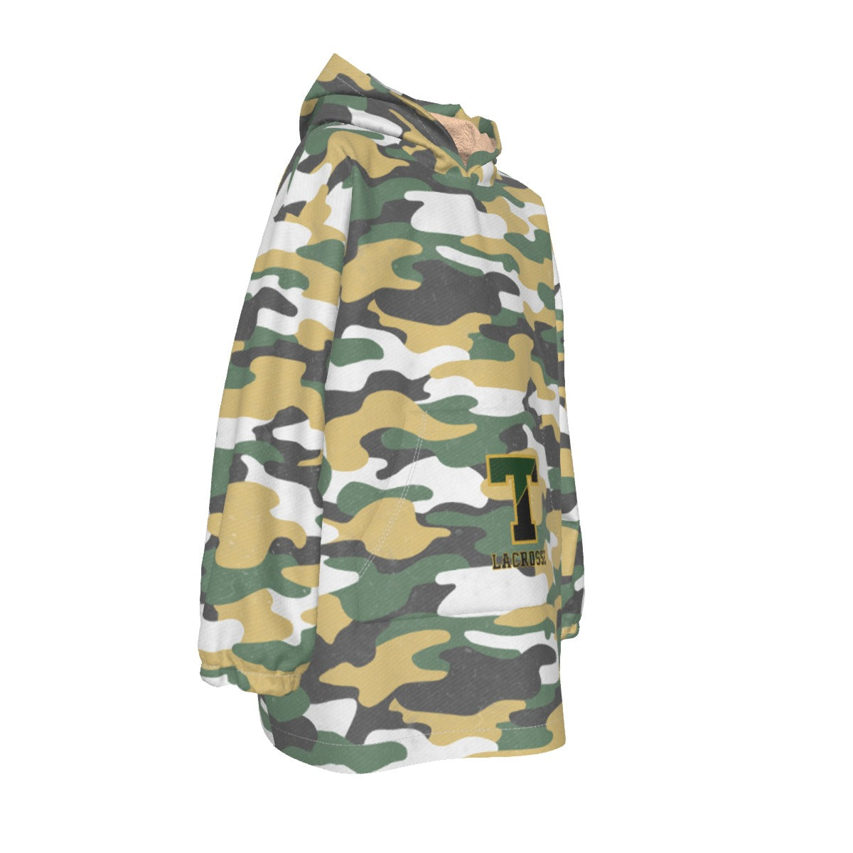 Adult TRYLAX Sherpa Lined Faded Camo Blanket Hoodie