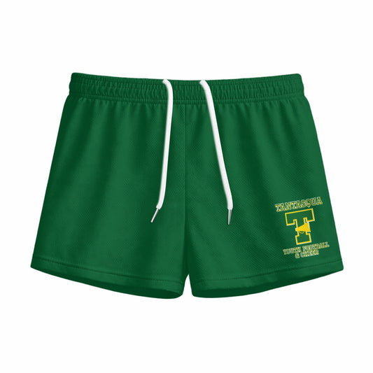 Youth Warriors Cheer Shorts (Loose Fit, Green)