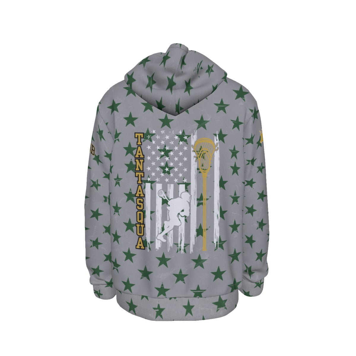 Adult TRYLAX Gray Flag and Stars Hoodie-Boy's Edition (Personalized)