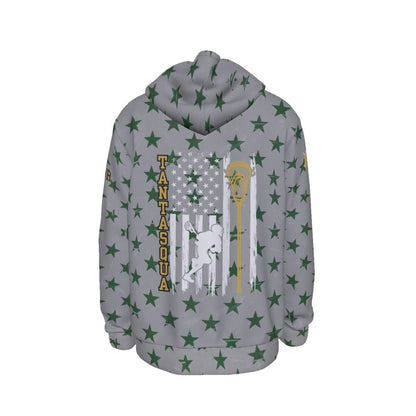 Adult TRYLAX Gray Flag and Stars Hoodie-Boy's Edition (Personalized)
