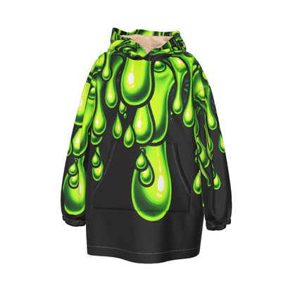 Youth Halloween Slime Drip Blanket Hoodie