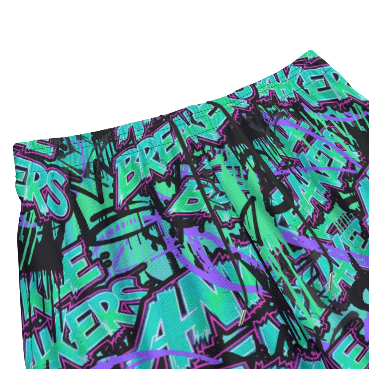 All-Over PrintAdult Basketball Mesh Shorts, Ankle Breaker Graffiti Print
