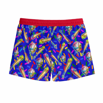 Youth Baseball Mesh Shorts, Ice Cream Drip Blue Edition