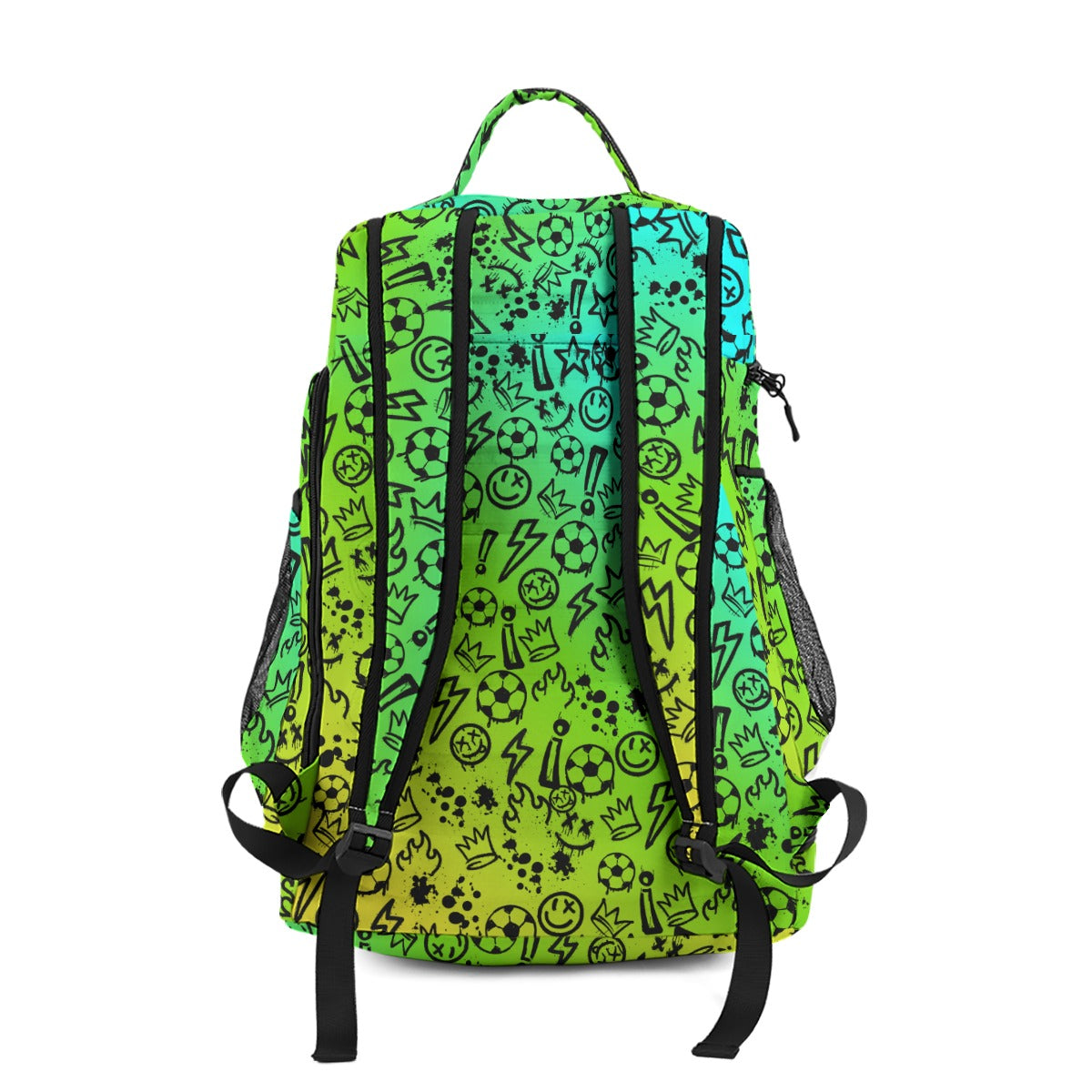 Personalized Sports Bag, Gradient Green Graffiti Soccer Bag