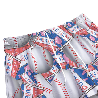 All-Over Print Adult Baseball and Bubble Gum Mesh Shorts