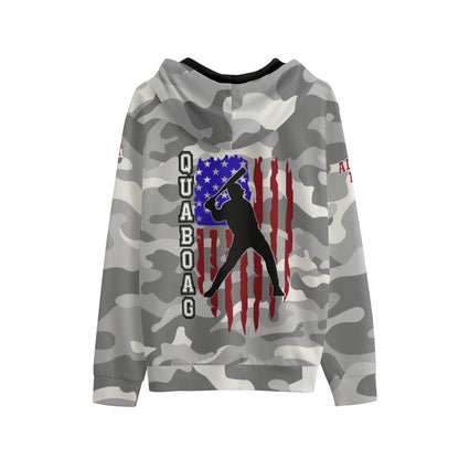Adult Quaboag Baseball Personalized Camo Hoodie
