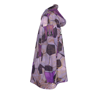 Personalized Girls Purple Soccer Blanket Hoodie