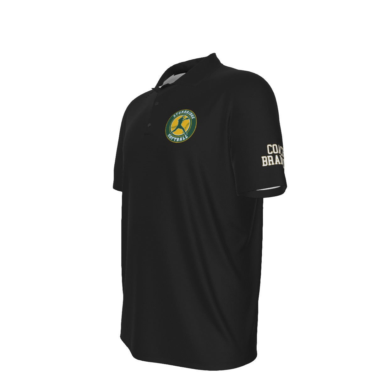 Men's Sturbridge Girls Softball UV Protection Polo - Coach's Black Edition (Personalized)