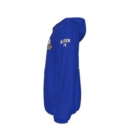 Adult 1/2 Zip Brimfield Beasts Pullover Windbreaker - Blue, Player's Edition (Personalized)